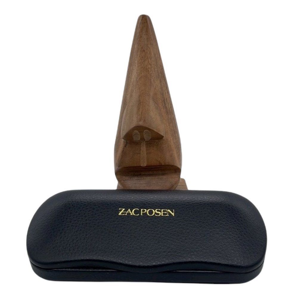 Zac Posen Sunglasses or Eyeglasses Case Hard Clam Black Leather Case